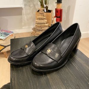 TORY BURCH STACKED HEEL PENNY LOAFER SIZE 8 VGC